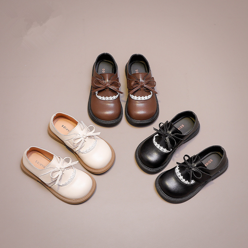 真皮女童鞋公主演出英伦风小皮鞋