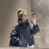 加棉短外套女小众夹克韩范2026春秋时尚 双拉链时尚 网红爆款 上衣潮