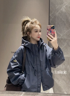 双拉链时尚网红爆款加棉短外套女小众夹克韩范2026春秋时尚上衣潮