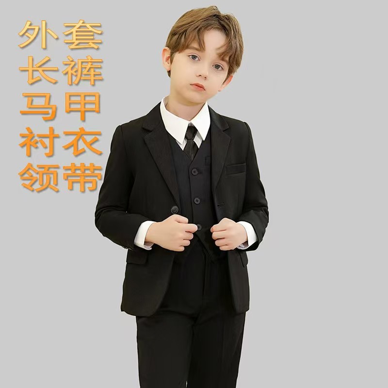 2025儿童西装套装男孩小主持人礼服中大童钢琴演出服花童男童