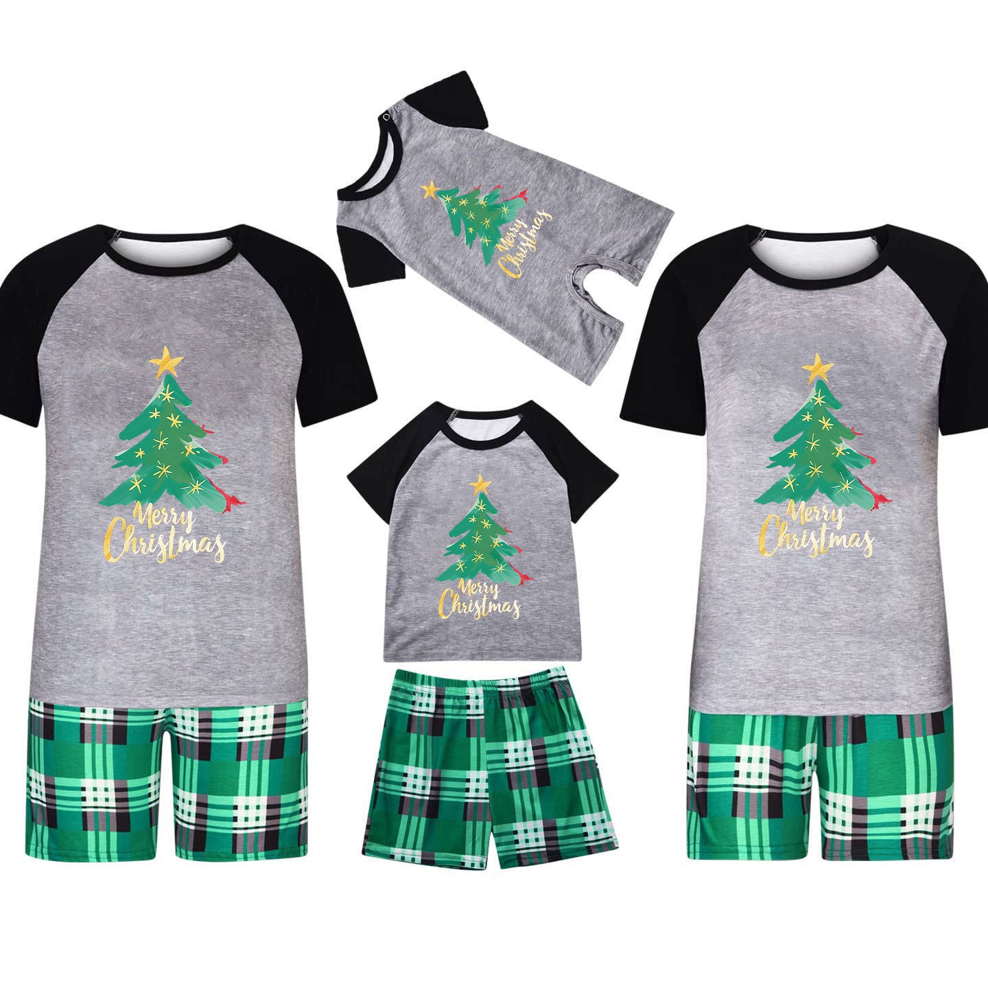 跨境欧美亚马逊短袖大码家居服亲子套装短裤短袖居服休闲套装印花