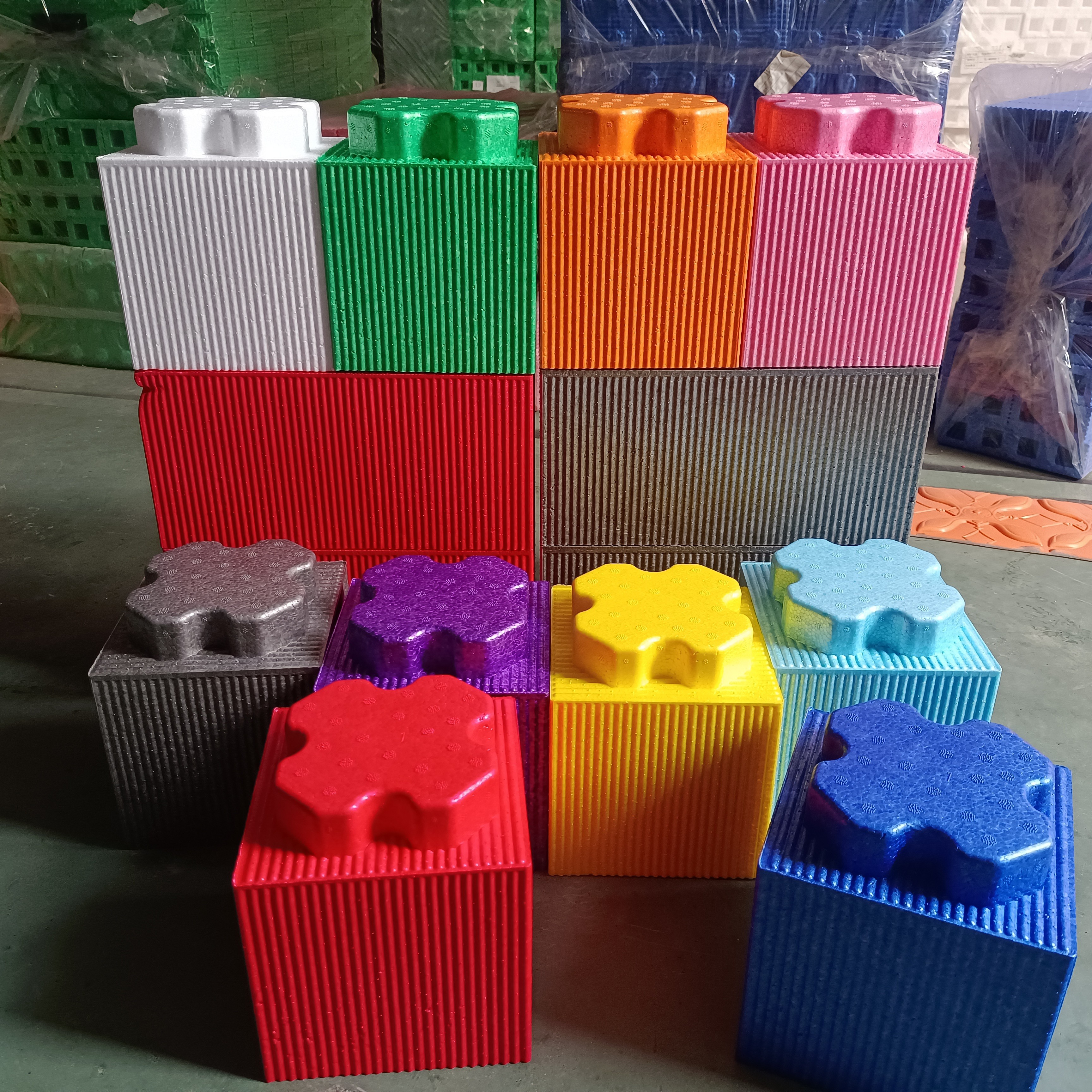 儿童epp积木乐园商场大块泡沫积木单孔城堡隔断墙围栏室内游乐场