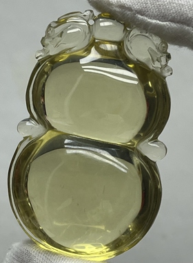 天然黄水晶如意兽葫芦吊坠有福有禄聚宝盆 做工精致 流行百搭饰品