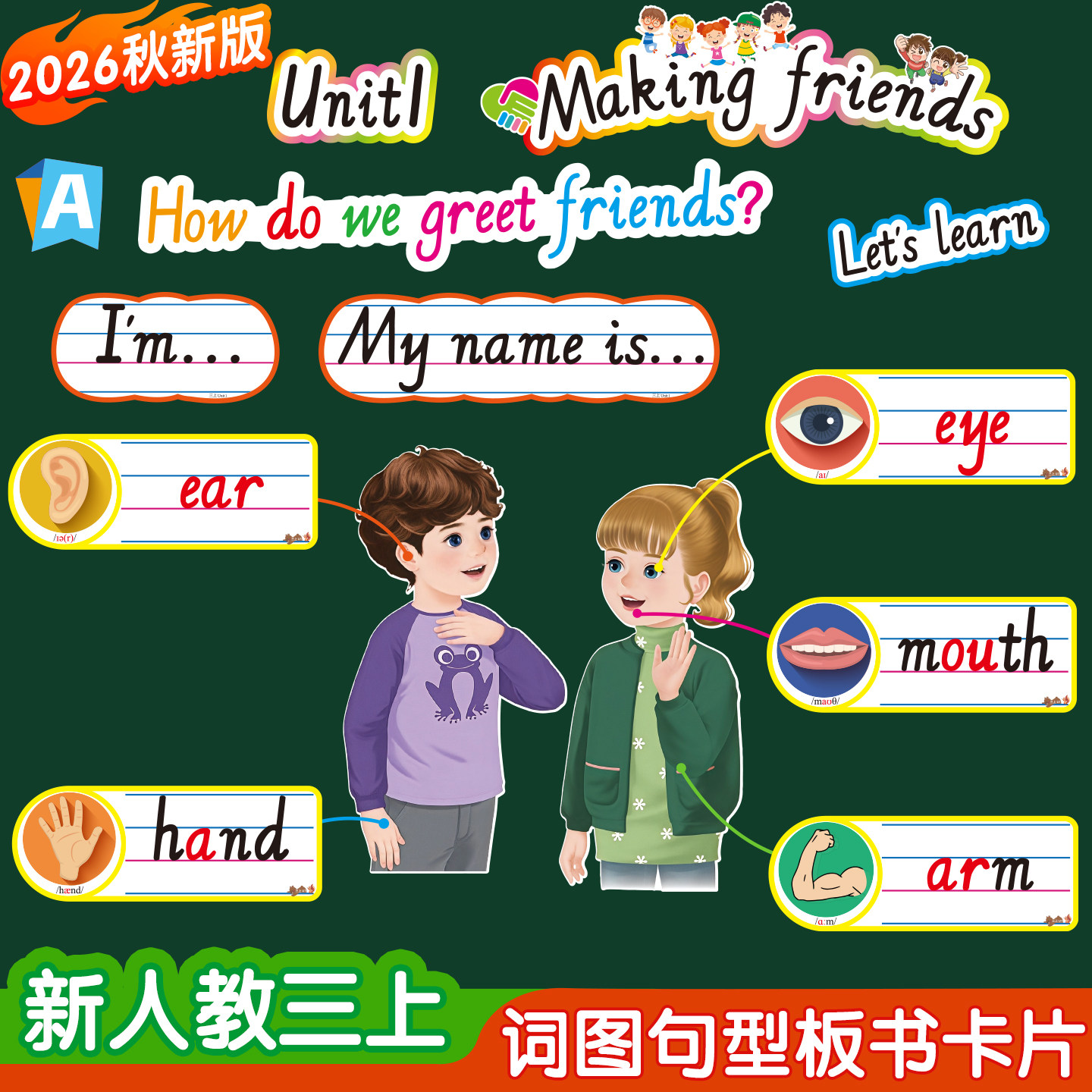 2026秋新人教三上单词句子板书贴