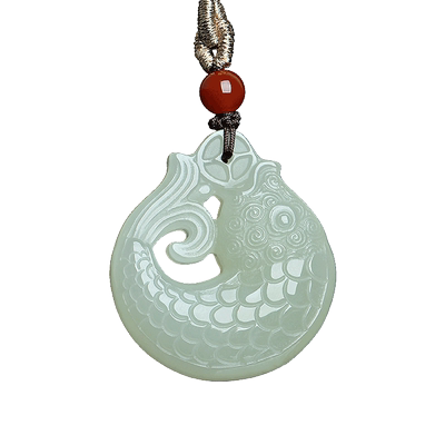 和田玉金鱼吊坠年年有余挂件玉牌