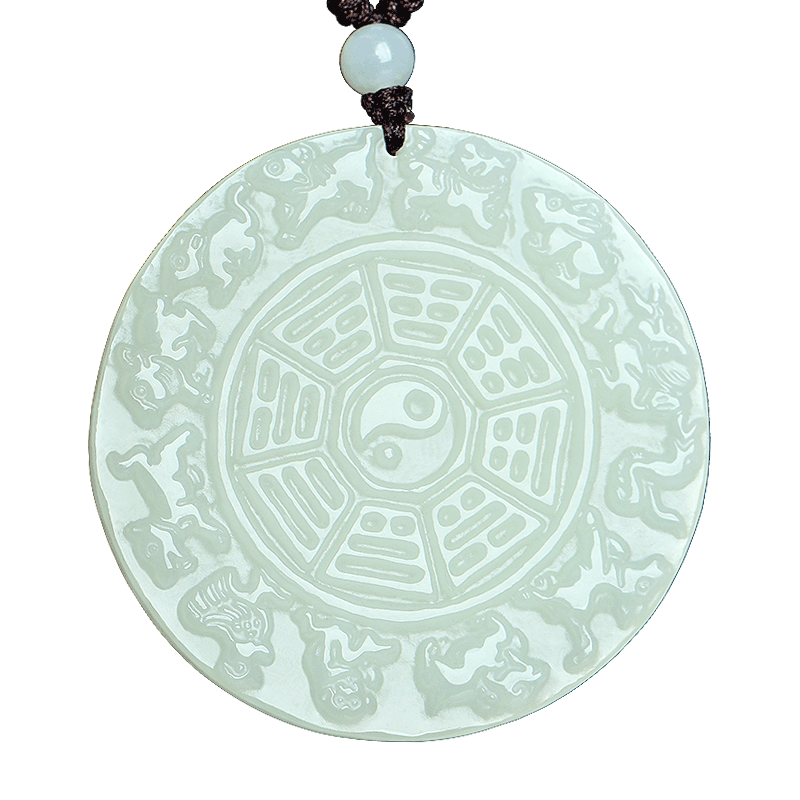 和田玉阴阳太极八卦吊坠挂件玉佩