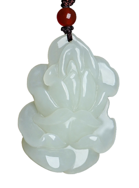 男女款白玉莲花项链挂件吊坠