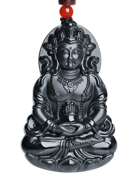 康梦珠宝男士和田玉墨玉观音