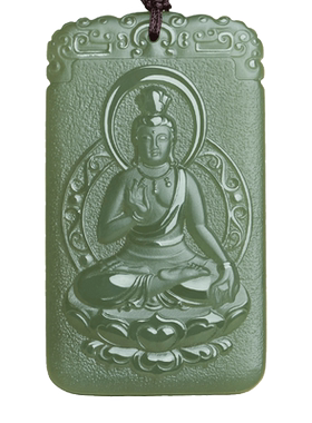 和田玉观音菩萨吊坠挂件男款玉佩