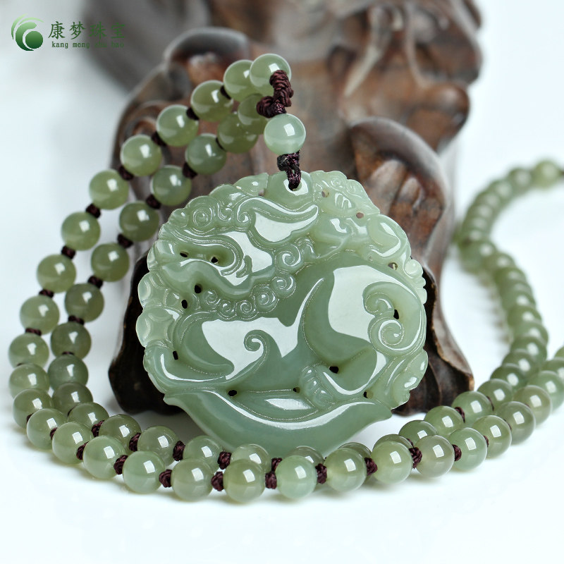 天然和田玉貔貅吊坠青玉元宝貔貅挂件男女款玉石饰品玉佩项坠玉器