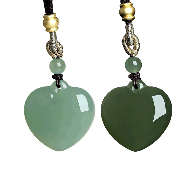 和田玉爱心心心相印吊坠挂件玉佩