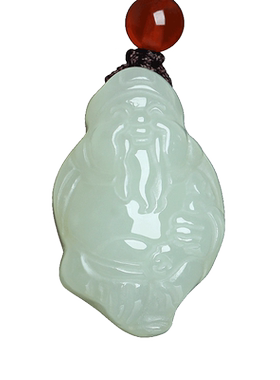 和田玉财神吊坠男女款玉石饰品