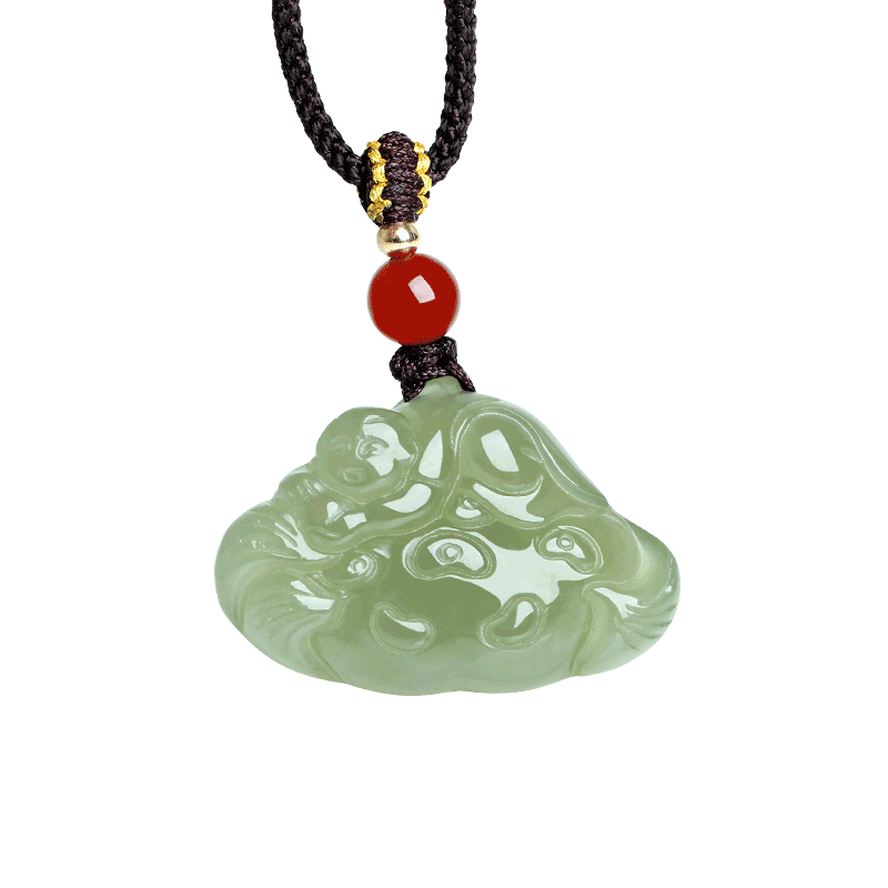 和田玉童子佛玉吊坠挂件玉佩项坠