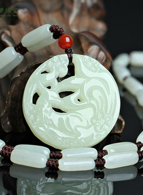 和田玉鹿吊坠一路有你挂件玉佩