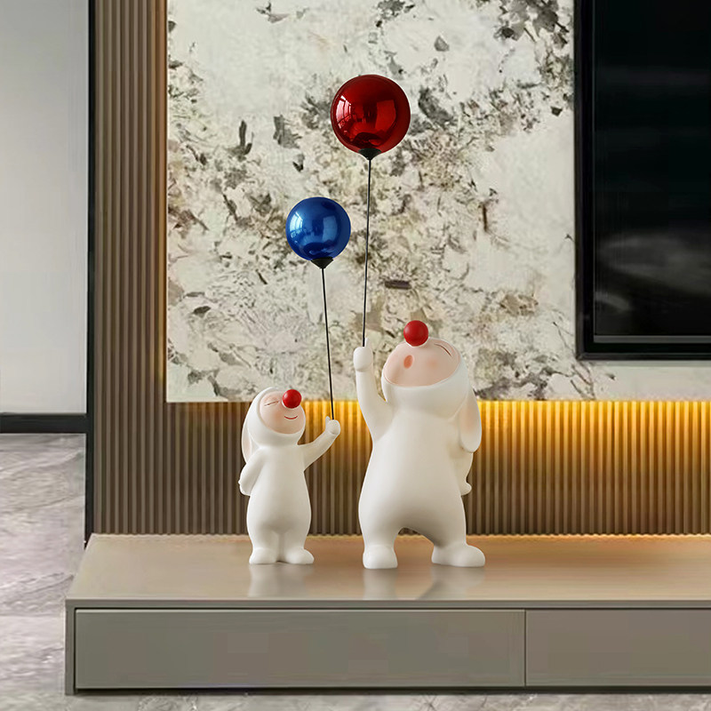 创意家居饰品轻奢气球兔子电视柜两边沙发旁装饰入户玄关落地摆件