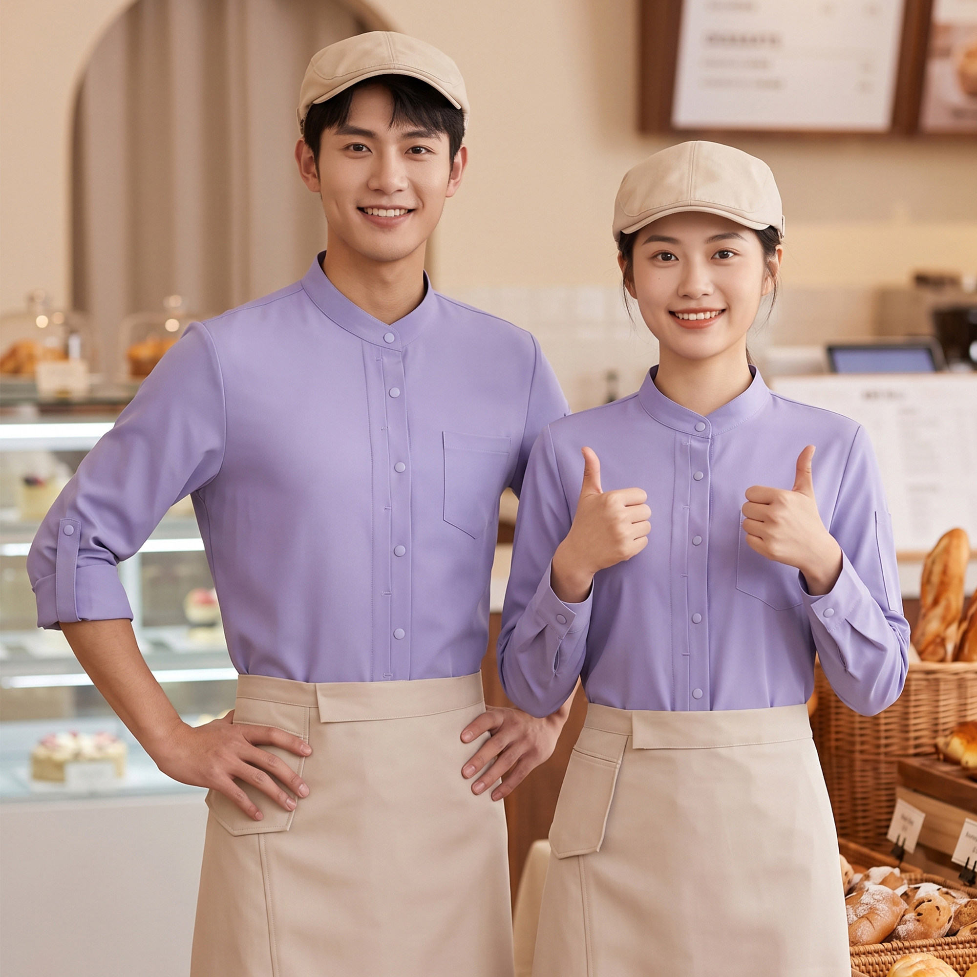 YL2026-32 长袖男女同酒店工作制服