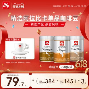进口250g精选100%阿拉比卡咖啡豆 氮气锁鲜 原装 illy意利咖啡