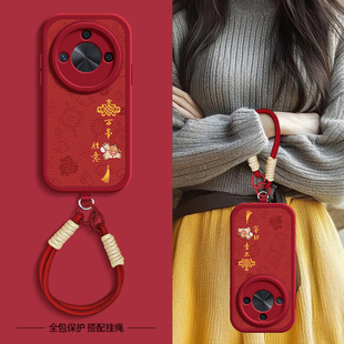 适用荣耀x70手机壳万事胜意华为荣耀X60pro带挂绳X50GT保护套X40女x30新款 x20se外壳x10防摔x60i全包9x