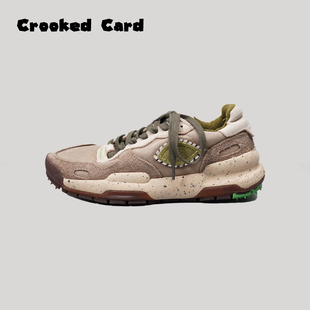 情侣百搭休闲运动鞋 CROOKED 水泥灰复古厚底休闲火星鞋 25S CARD