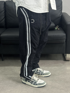 束脚裤 薄款 子潮 Card歪牌设计师暗黑机能风运动休闲开叉裤 Crooked