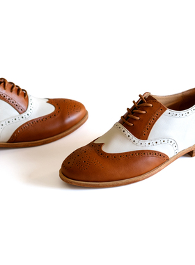 |女鞋| 皮底皮跟Wing Tips Handmade Brogue shoes Swing摇摆舞鞋