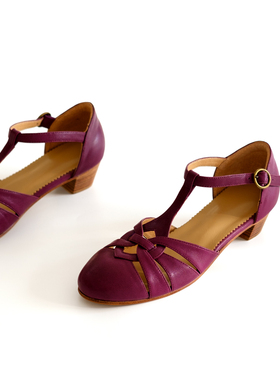 |女鞋|皮底复古罗马凉鞋swing摇摆舞鞋布鲁斯blues鞋balboa缪特鞋