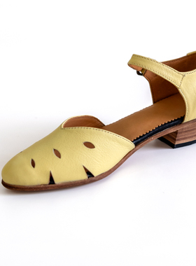 /女款/真皮底 针扣凉鞋 swing摇摆舞鞋 balboa lindyhop 高跟复古