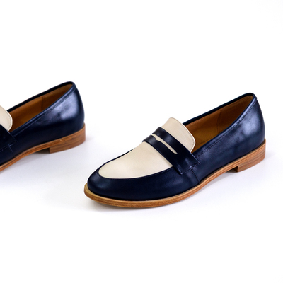 撞色真皮底乐福鞋多色可选