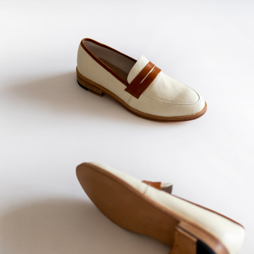/女款/真皮底 多色可选 Penny Loafers 撞色乐福鞋 可选橡胶底