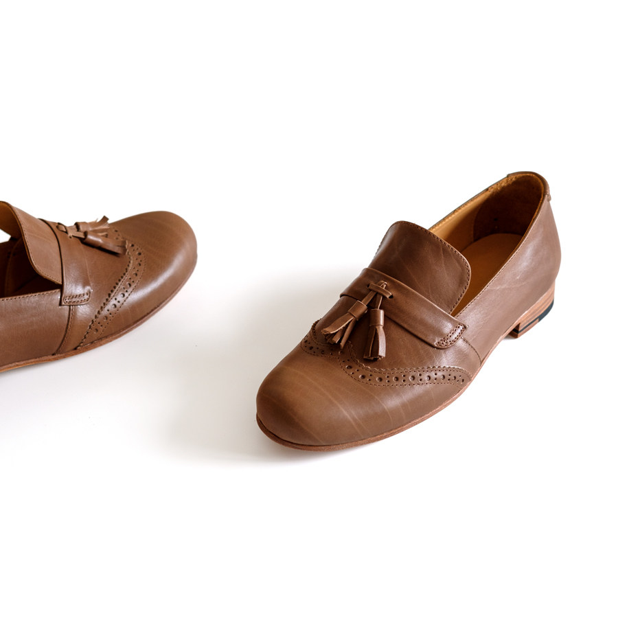 男鞋真皮底穗饰乐福鞋