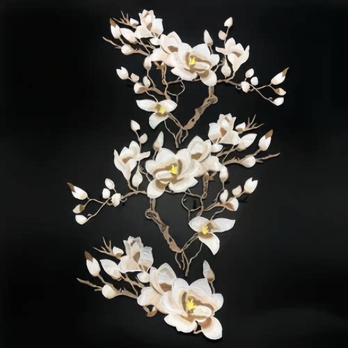 复古玉兰花大衣外套熨烫热销布贴