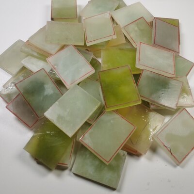 纯天然岫玉牌子 10块无事牌精挑带冰岫玉半成品未抛光随机