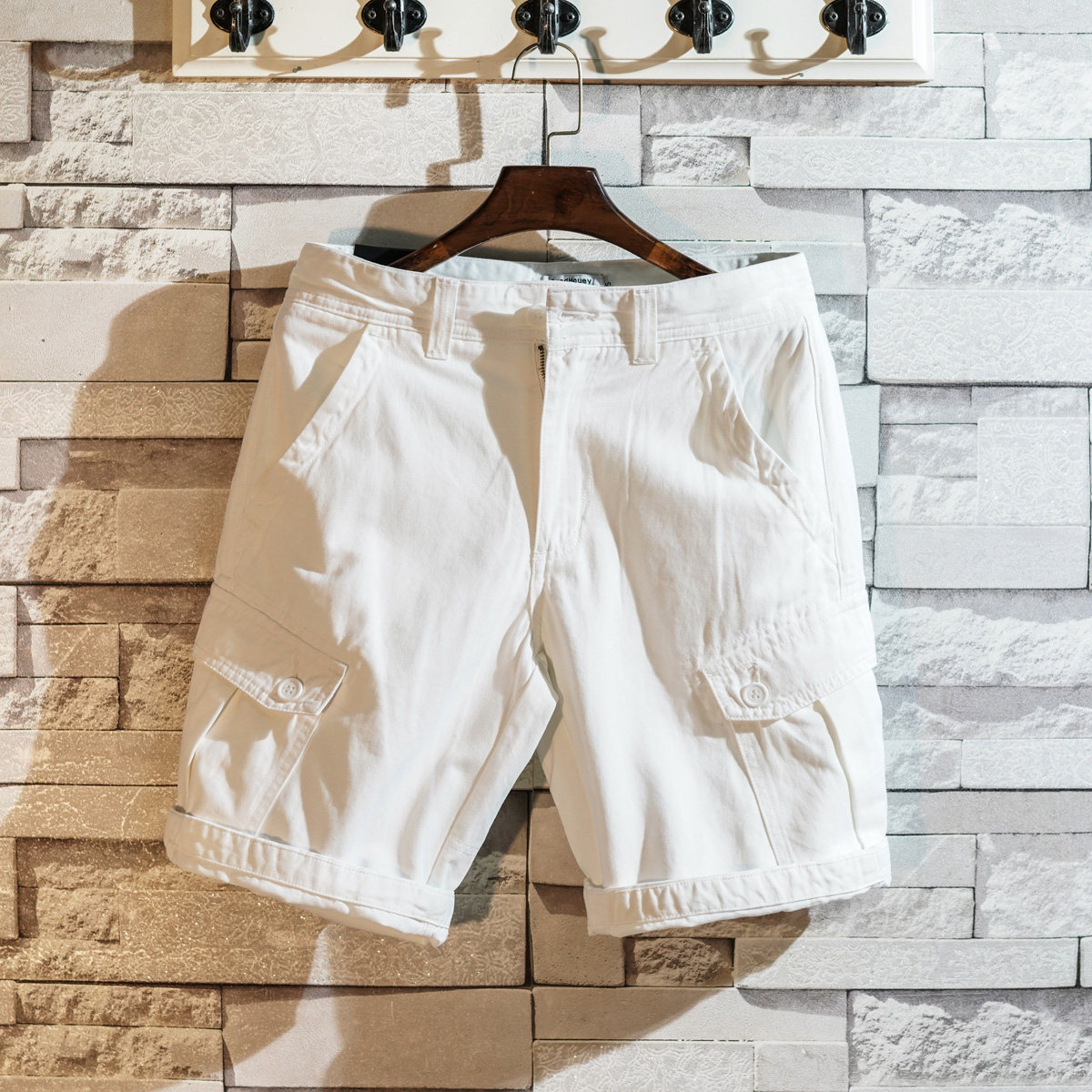 夏季多口袋潮牌休闲工装短裤五分裤宽松余文乐中裤男日系大码青年