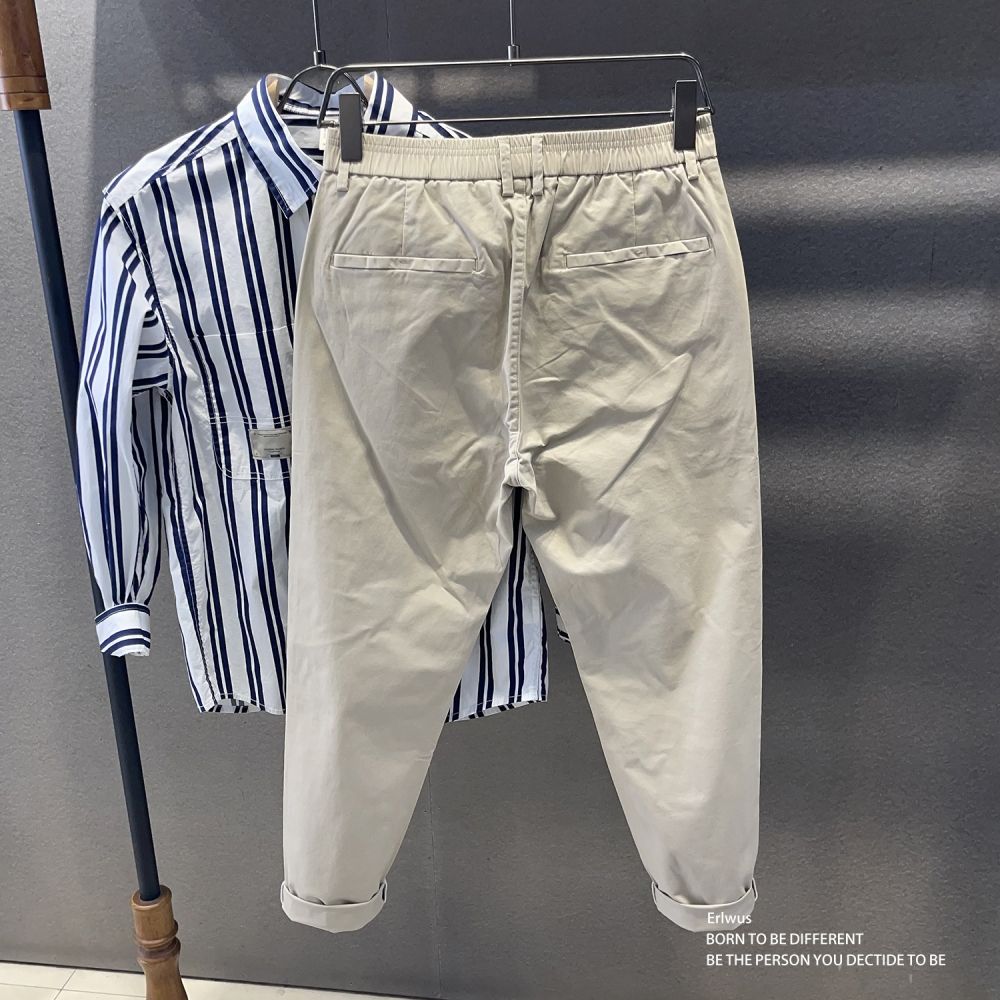 秋季新款纯棉9九分裤男潮流百搭休闲西装裤韩版锥形修身男士裤子