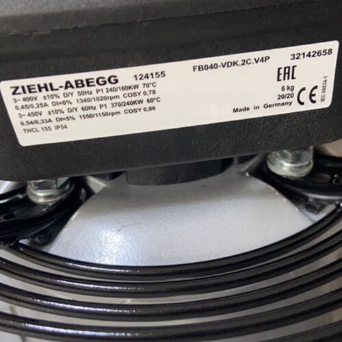 德国进口施乐百 FB040-VDK.2C.V4P 400V 制冷设备使用风机