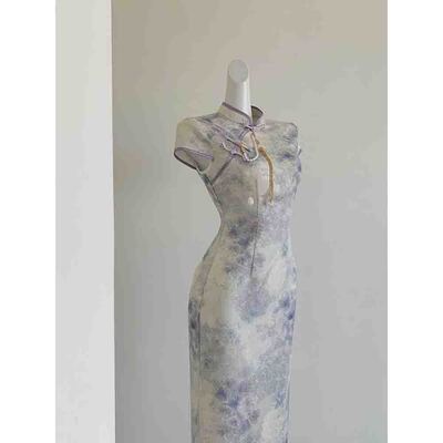 进口新中式提花旗袍连衣裙女2025夏季新款日常年轻款可穿度假气质