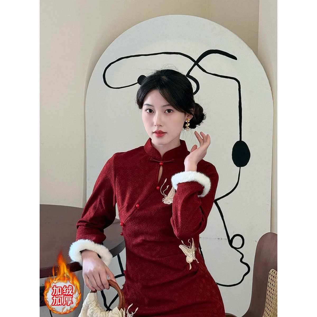 进口新中式改良旗袍红色新娘结婚敬酒服少女领证订婚日常可穿2025