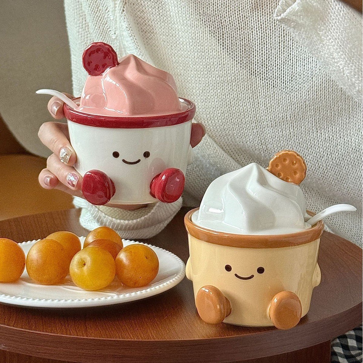 韩国进口调味罐陶瓷调料罐盐罐厨房家用高颜值香料罐全套调料瓶调