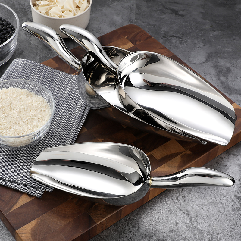 加厚一体不锈钢食品粮食铲冰铲爆米花茶干果米面粉铲子奶茶店多用
