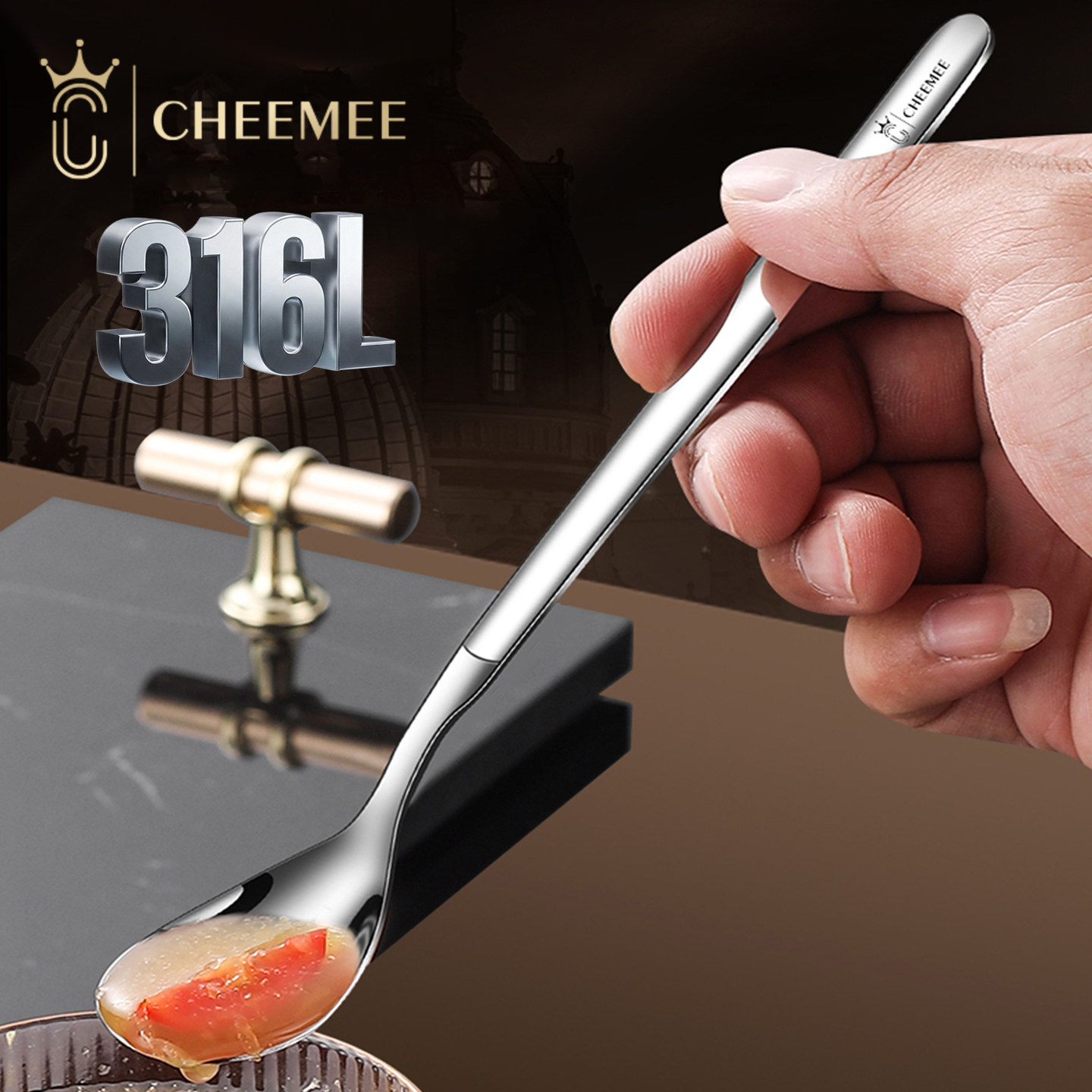 316不锈钢长柄儿童喂饭勺加长防烫防滑勺子健康勺子食品级宝宝勺,婴童用品,儿童勺,淘宝优惠券,粉丝福利购,淘宝优惠卷