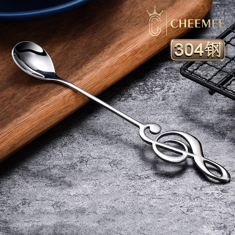 精品不锈钢咖啡勺子韩国创意搅拌勺咖啡匙可爱小勺甜品奶茶小调羹