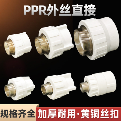 PPR外丝直接外牙直通水管配件
