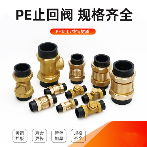 pe黄铜止回阀4/6分1寸卧式