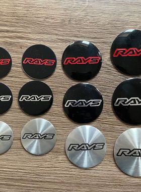 4个价/改装RAYS 57轮毂中心盖标志4.5CM50MM56MM65mm贴标轮胎盖标