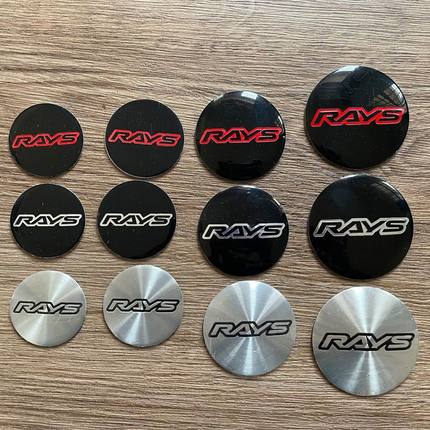 4个价/改装RAYS 57轮毂中心盖标志4.5CM50MM56MM65mm贴标轮胎盖标