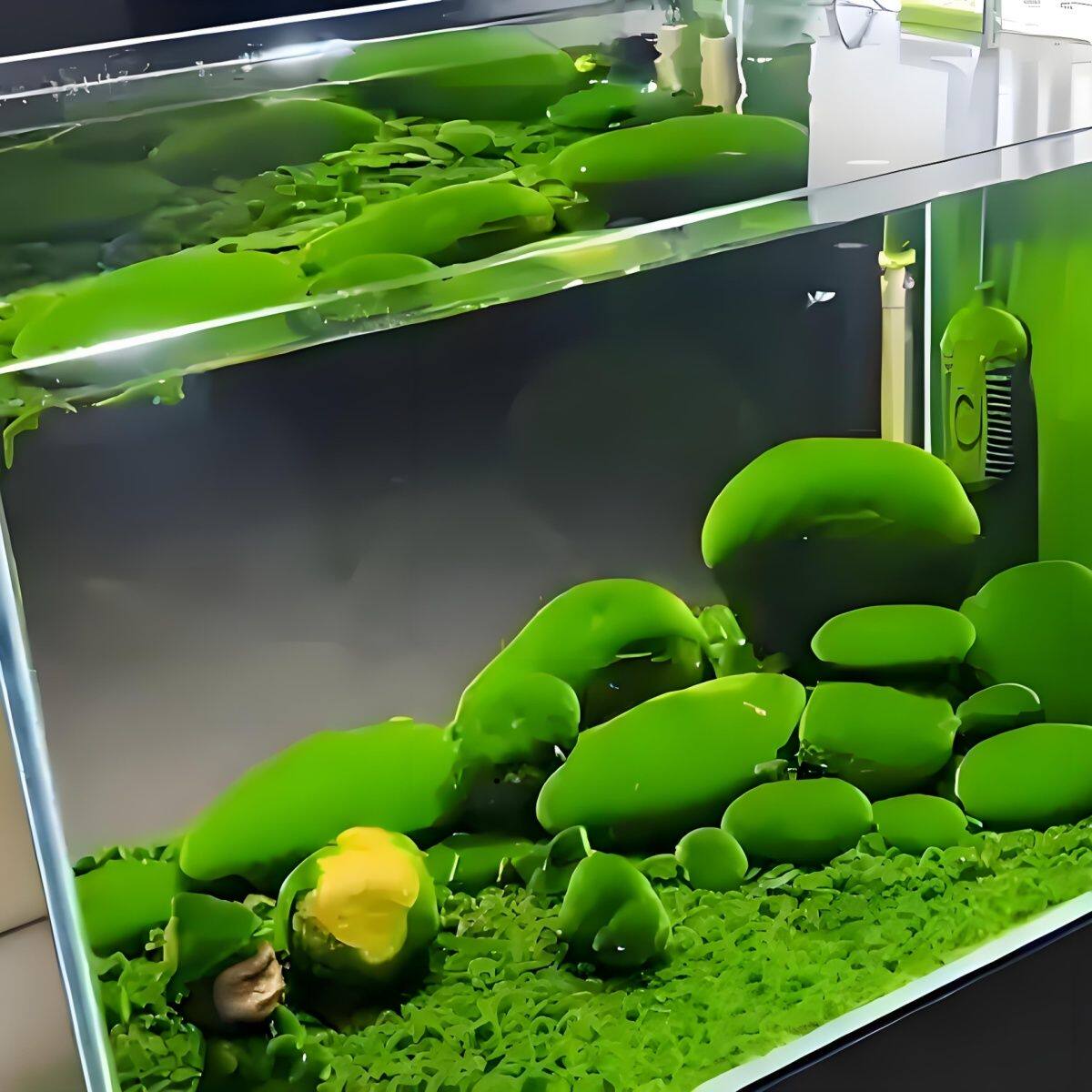 鱼缸水族箱造景水草海藻生态绿藻瓶绿澡水藻鱼缸青苔石苔藓绿藻石
