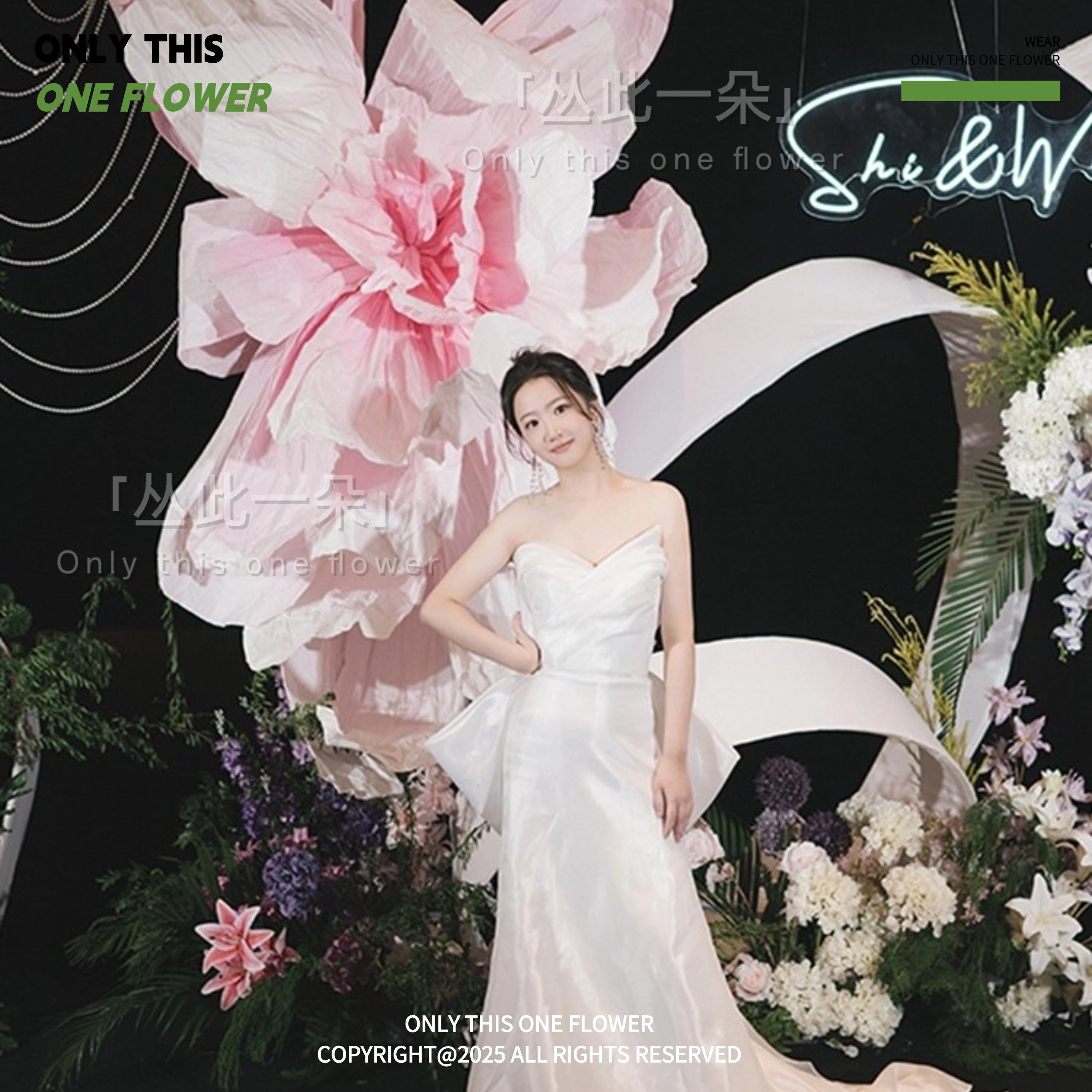 大型粉色巨型紙花高端婚禮美塑花