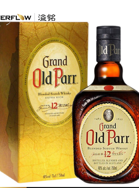 洋酒 老伯威12年 尊享欧伯12年特醇威士忌Old Parr 洋酒750ml进口