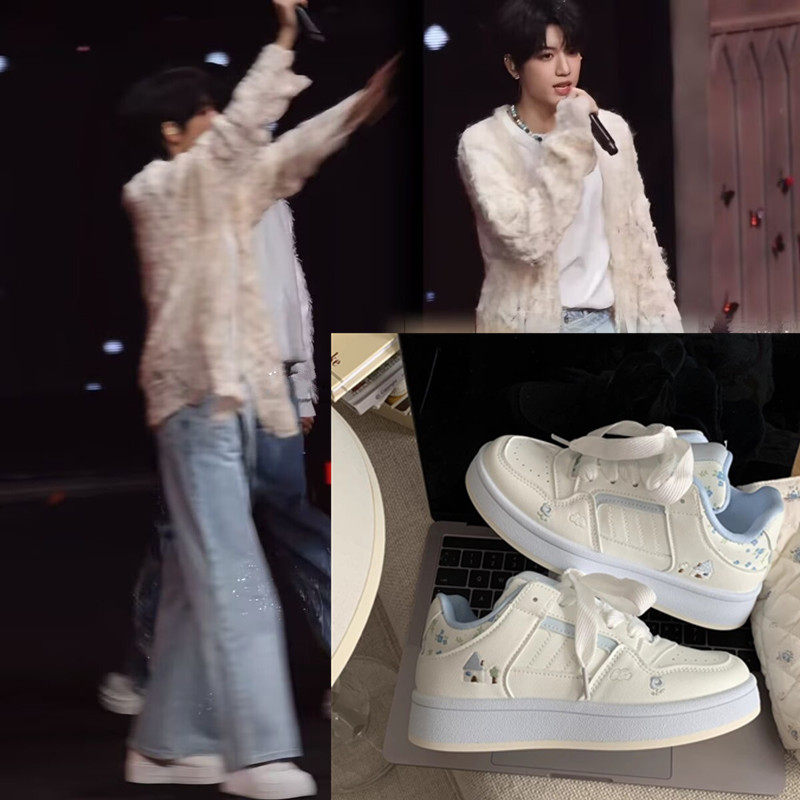 TF家族张桂源同款厚底小白鞋2026新款春板鞋ins潮百搭小众面包鞋