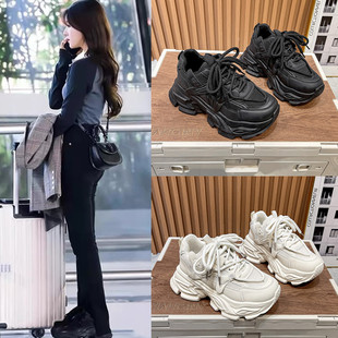 偷偷藏不住赵露思桑稚同款鞋2025新款厚底老爹鞋增高鞋透气运动鞋
